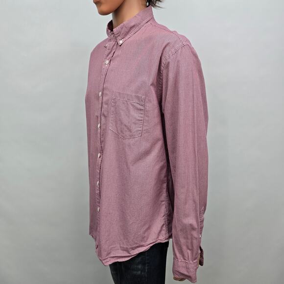 J. Crew Shirt Men XL Micro / Mini Red Gingham Check Long Sleeve Button down - Picture 6 of 13